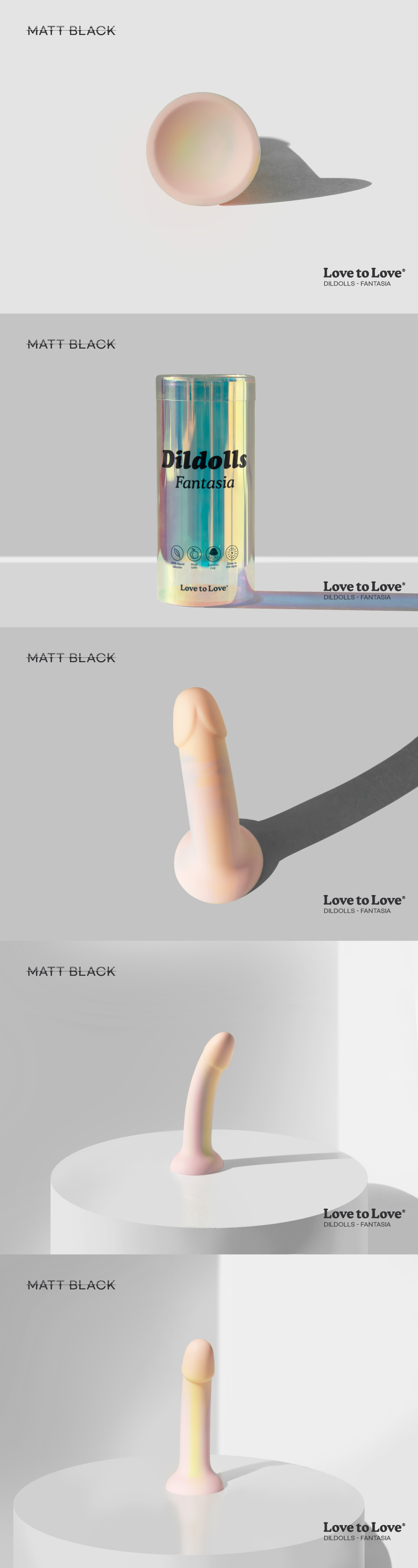 컬러풀한 드레스와 보라색 헤어의 패션 인형 전신 이미지